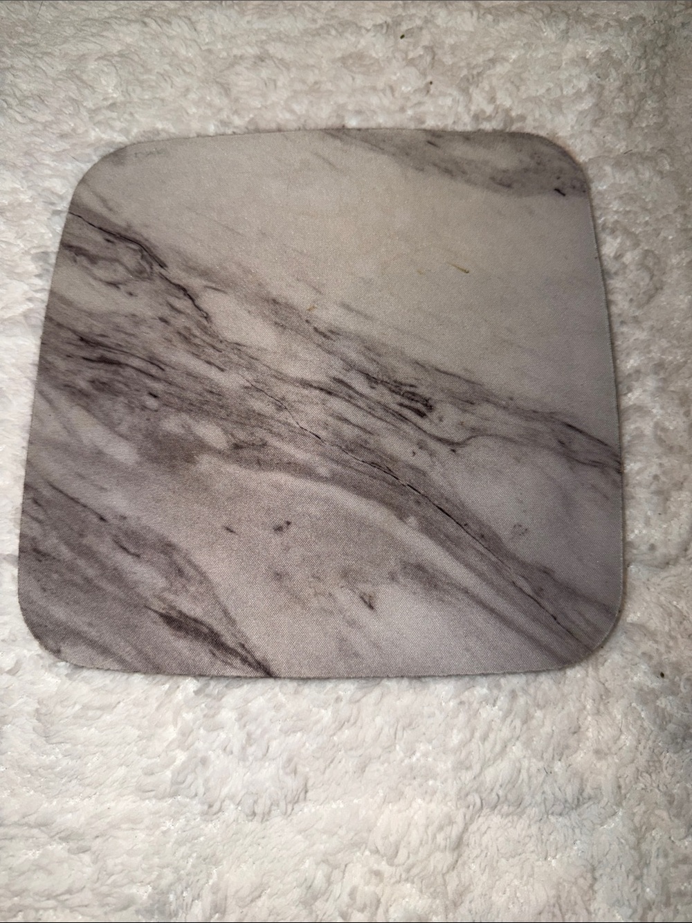 Marble-Print Gray Computer Mouse Pad